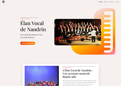Refonte de site web de l'Élan Vocal de Nandrin par Arthis Web