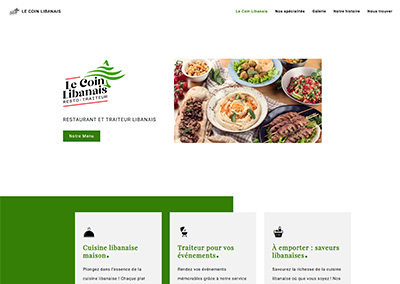 Site web créé pour Le Coin Libanais, restaurant libanais à Braine-le-Château, par Arthis Web, spécialiste en création de sites modernes et optimisés.