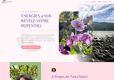 Site Energies 4 You, conçu par Arthis Web pour mettre en valeur le coaching et les soins énergétiques de Tania Huber.