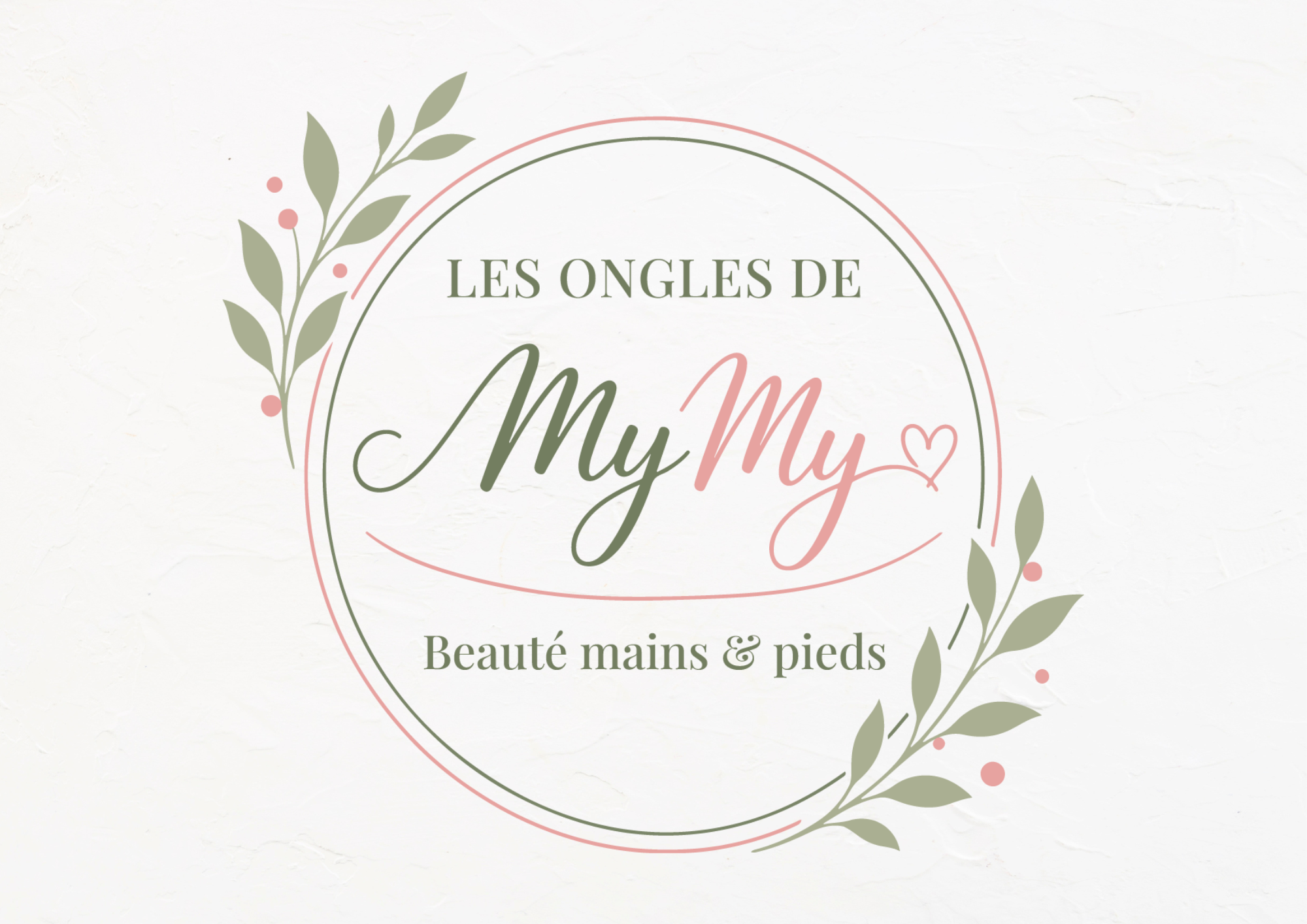 Logo Les Ongles de MyMy décliné sur supports pour une onglerie à Braine-l’Alleud, par Arthis Web