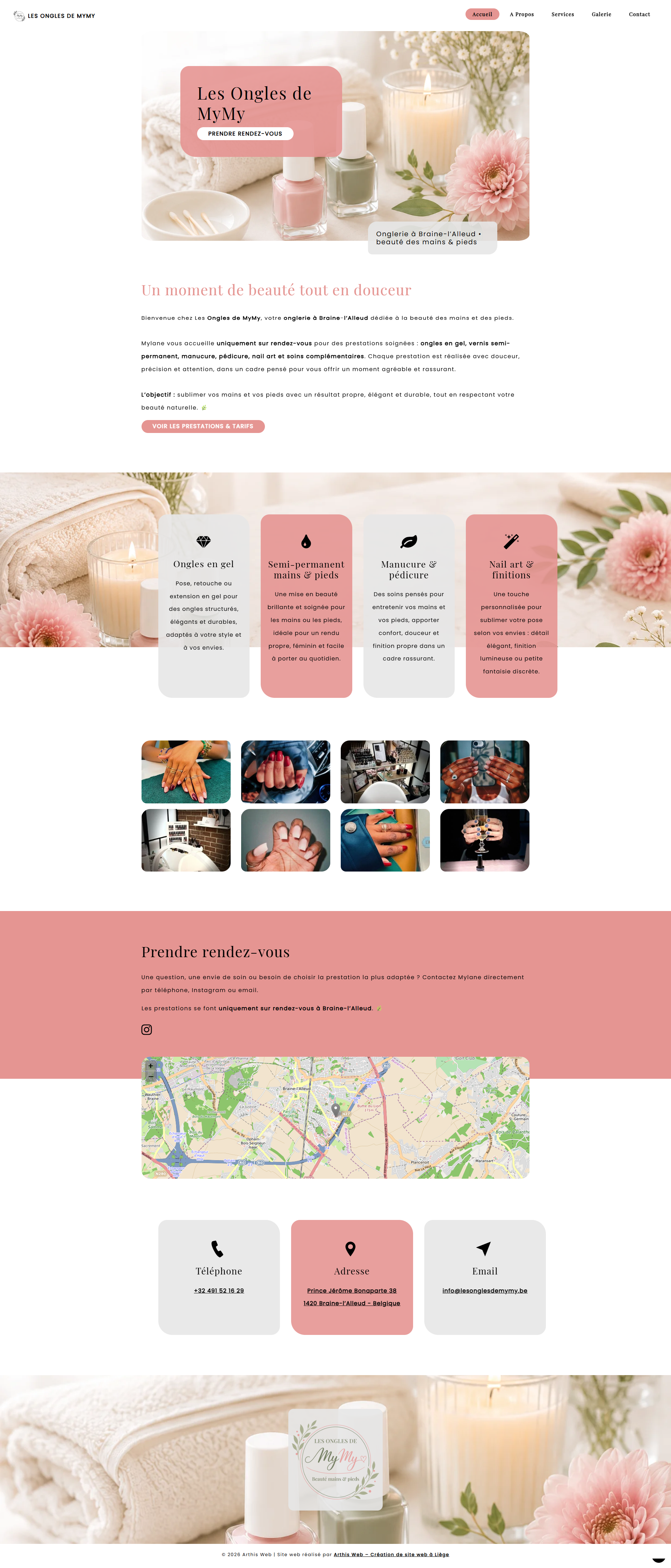 Capture du site Les Ongles de MyMy sur ordinateur